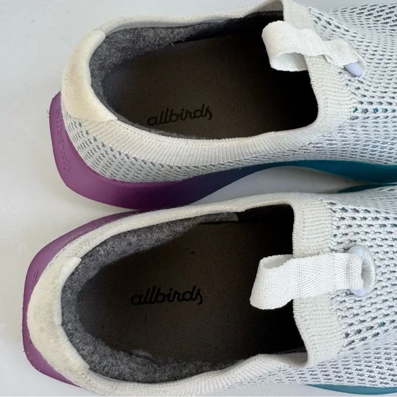 Allbirds Tree Dasher Relay Sneakers White Blue Purple size 9 - Picture 8 of 11
